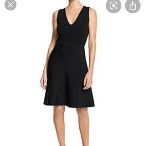 Prada wool dress v neck flare